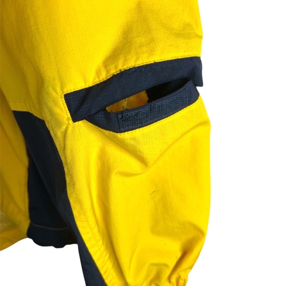 Chaps Canada Yellow & Navy Nylon Hooded Pullover Zip Colour Block Windbreaker M - Picture 4 of 7